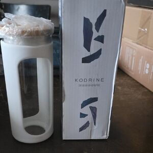 White Glass Water Bottle
